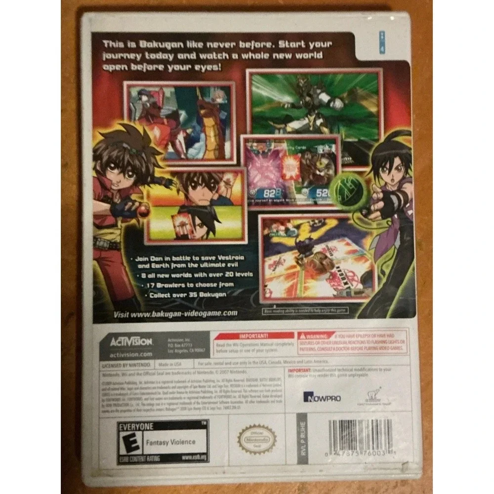 Bakugan Battle Brawlers Wii‎ Game With Manual